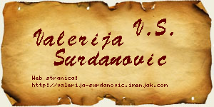 Valerija Surdanović vizit kartica